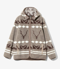 Piping Parka - Poly Boa Jacquard