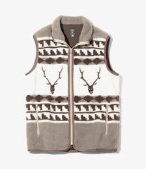 Piping Vest - Poly Boa Jacquard