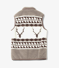 Piping Vest - Poly Boa Jacquard
