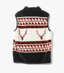 Piping Vest - Poly Boa Jacquard