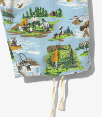 String Cuff Balloon Pant-Flannel Print