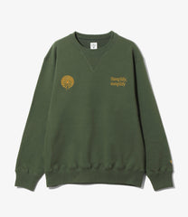Emb. Crew Neck Sweat Shirt - Cotton French Terry