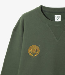 Emb. Crew Neck Sweat Shirt - Cotton French Terry