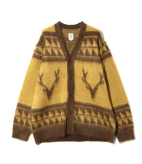 Mohair V Neck Cardigan Sweater - Nordic Skull