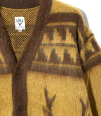 Mohair V Neck Cardigan Sweater - Nordic Skull
