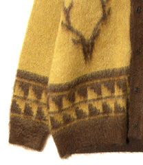 Mohair V Neck Cardigan Sweater - Nordic Skull