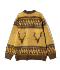 Mohair V Neck Cardigan Sweater - Nordic Skull