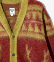 Mohair V Neck Cardigan Sweater - Nordic Skull