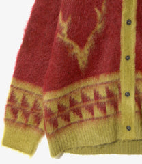 Mohair V Neck Cardigan Sweater - Nordic Skull