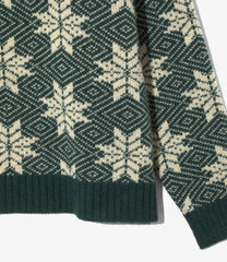 Crew Neck Sweater - Snowflakes