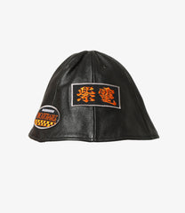 Motorcycle Tulip Hat - Cowhide Leather