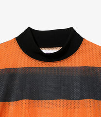 L/S Mock Neck Tee - Stripe Mesh
