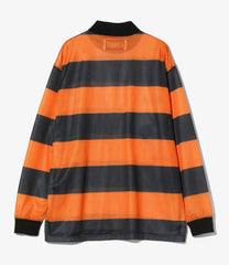 L/S Mock Neck Tee - Stripe Mesh