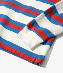L/S Mock Neck Tee-Stripe Cotton Jersey