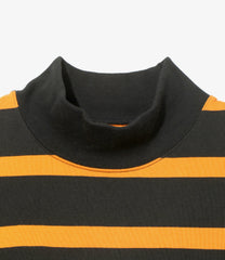 L/S Mock Neck Tee-Stripe Cotton Jersey