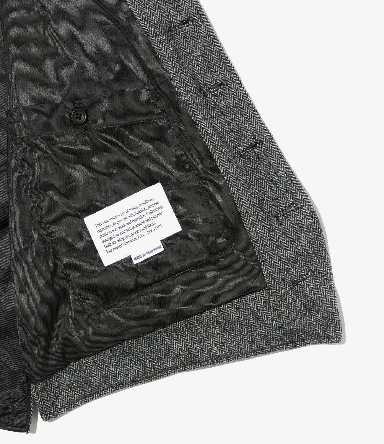 Shawl Collar Cinch Vest - Poly Wool Herringbone