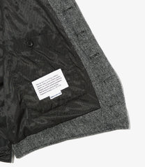 Shawl Collar Cinch Vest - Poly Wool Herringbone