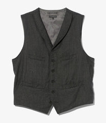 Shawl Collar Cinch Vest - High Count Worsted Wool