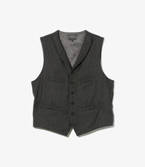 Shawl Collar Cinch Vest - High Count Worsted Wool