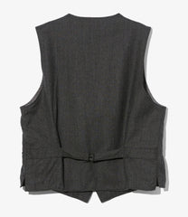 Shawl Collar Cinch Vest - High Count Worsted Wool