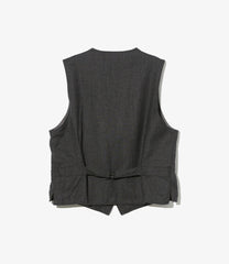 Shawl Collar Cinch Vest - High Count Worsted Wool