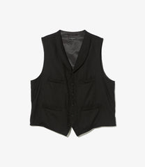 Shawl Collar Cinch Vest - High Count Worsted Wool