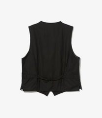 Shawl Collar Cinch Vest - High Count Worsted Wool