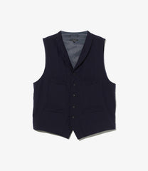 Shawl Collar Cinch Vest - Uniform Serge