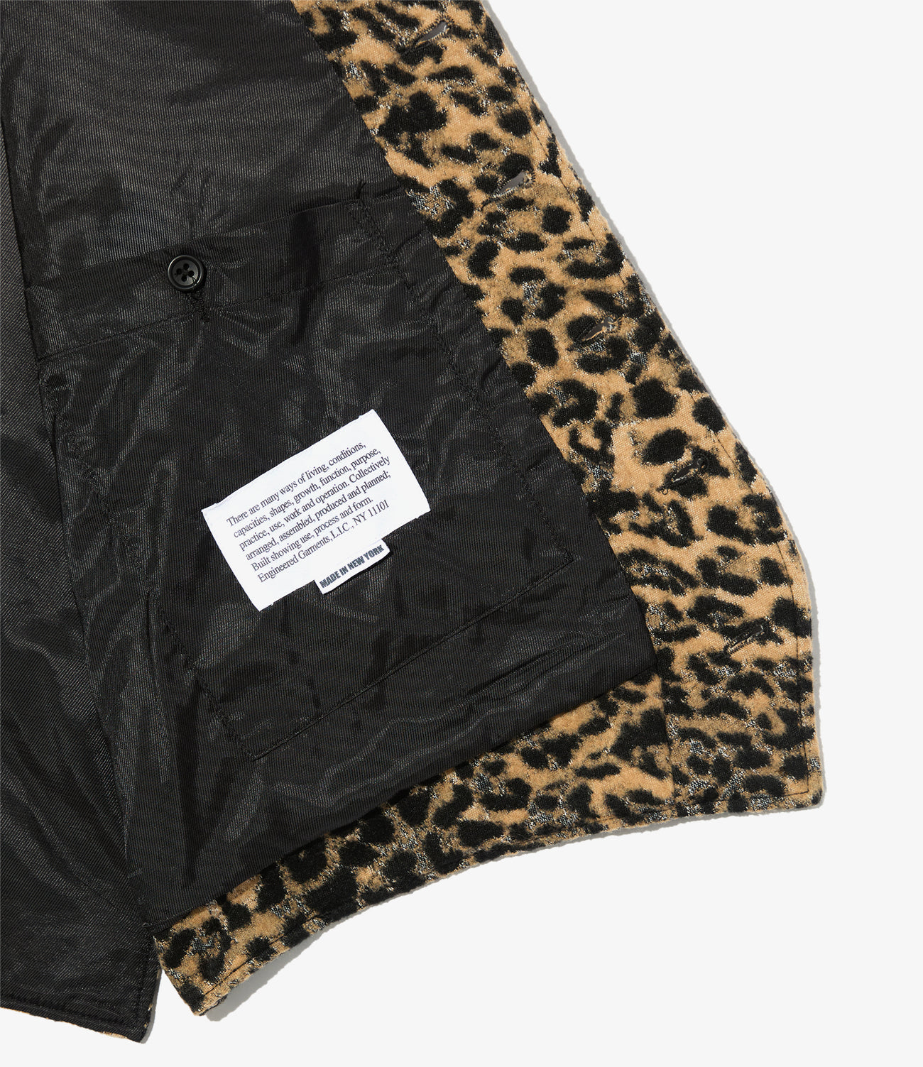 Shawl Collar Cinch Vest - Leopard Jacquard