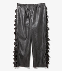 Frill Side Flare Pant - Synthetic Leather