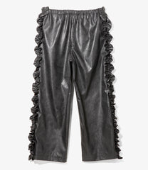 Frill Side Flare Pant - Synthetic Leather