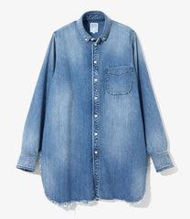 Button-down Shirt - Damaged Denim