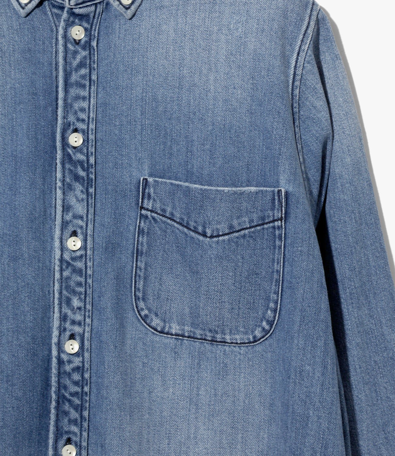 Button-down Shirt - Damaged Denim