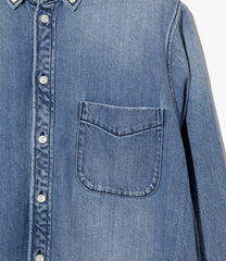 Button-down Shirt - Damaged Denim