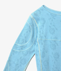 Color Stitching Long Sleeve Tee - Eyelet Jersey