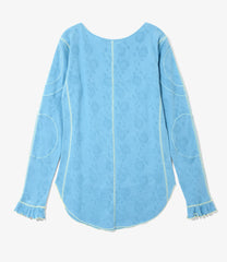 Color Stitching Long Sleeve Tee - Eyelet Jersey