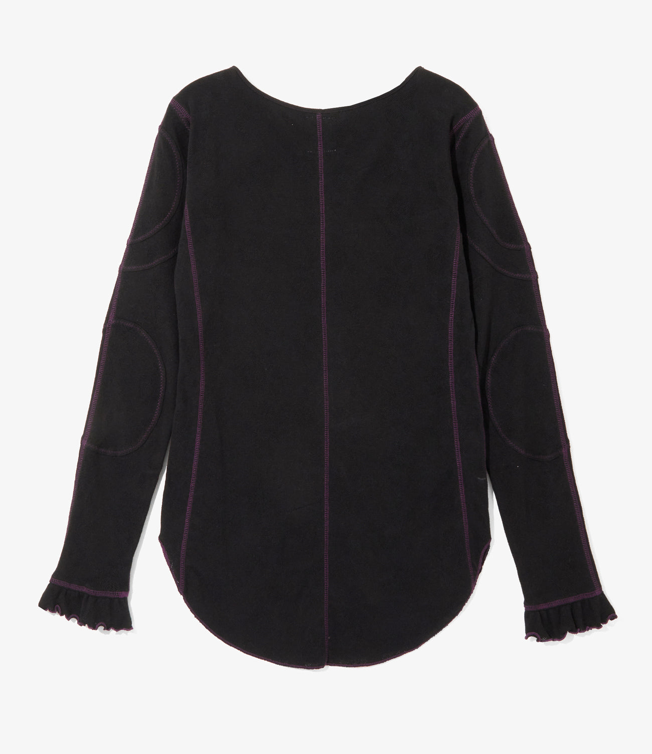 Color Stitching Long Sleeve Tee - Eyelet Jersey