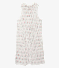 Crew Neck Sleeveless Dress - Original Printed Tulle