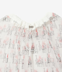 Crew Neck Sleeveless Dress - Original Printed Tulle