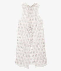 Crew Neck Sleeveless Dress - Original Printed Tulle