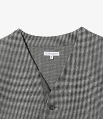 Knit Cardigan - Polyester Houndstooth Knit Jersey
