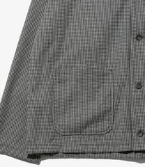 Knit Cardigan - Polyester Houndstooth Knit Jersey
