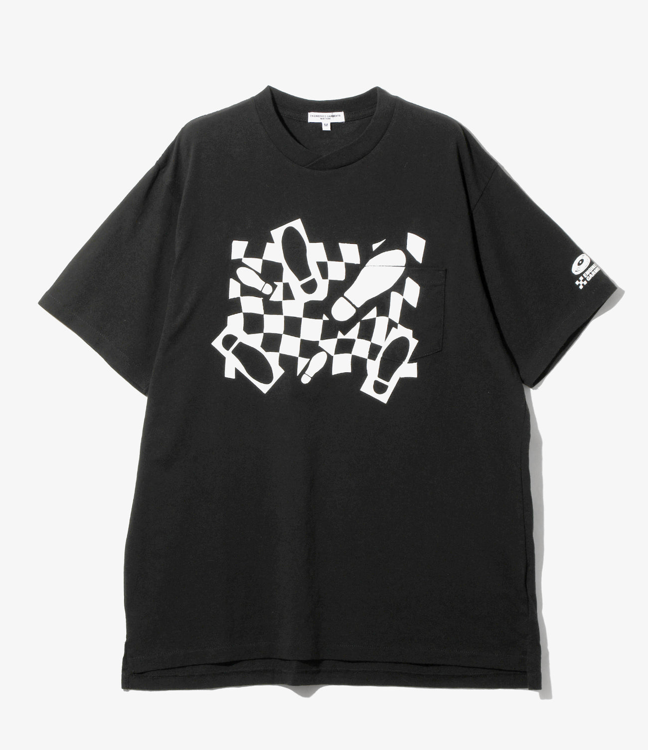 Printed Cross Crew Neck T-shirt- Foot Print