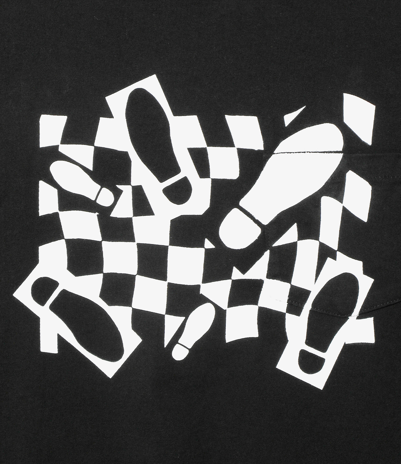 Printed Cross Crew Neck T-shirt- Foot Print