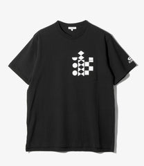 Printed Cross Crew Neck T-shirt- Multi Pattern