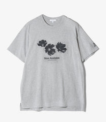 Printed Cross Crew Neck T-shirt - Flower