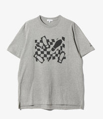 Printed Cross Crew Neck T-shirt - Foot Print