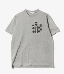 Printed Cross Crew Neck T-shirt - Multi Pattern