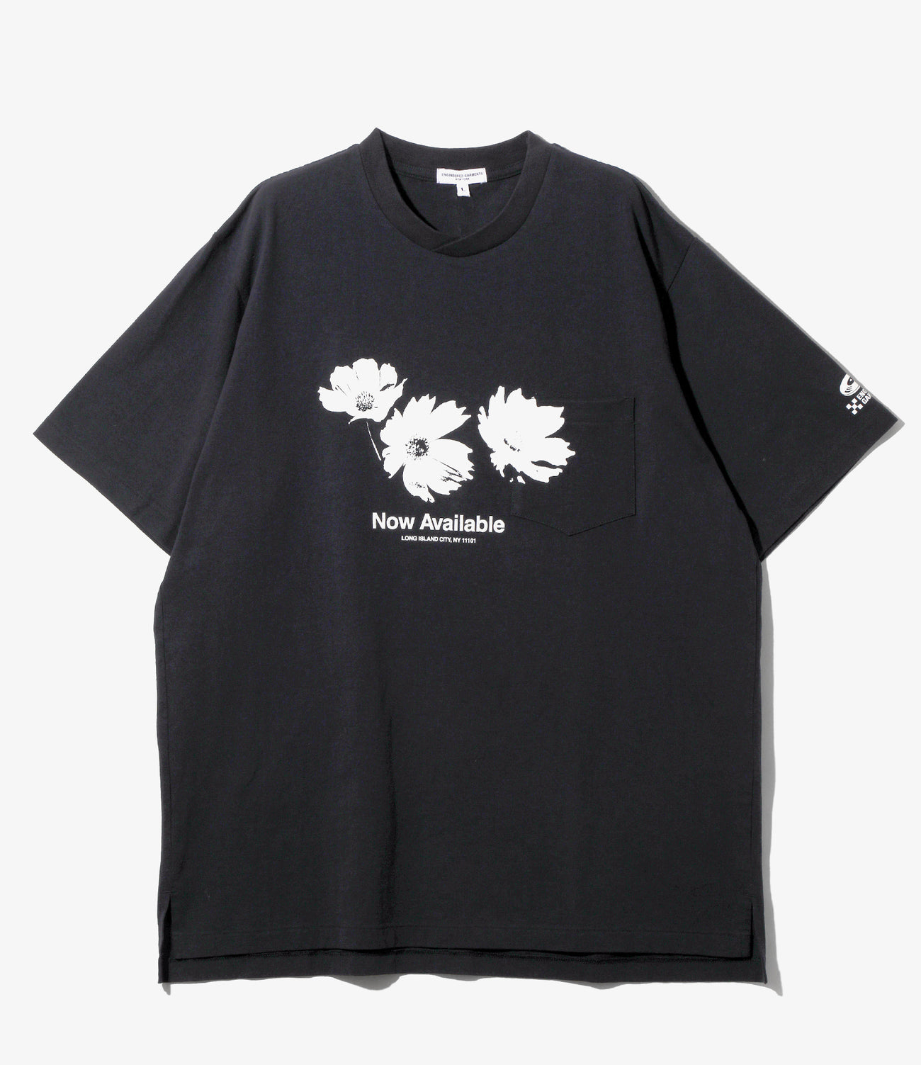 Printed Cross Crew Neck T-shirt - Flower