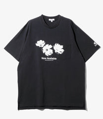 Printed Cross Crew Neck T-shirt - Flower